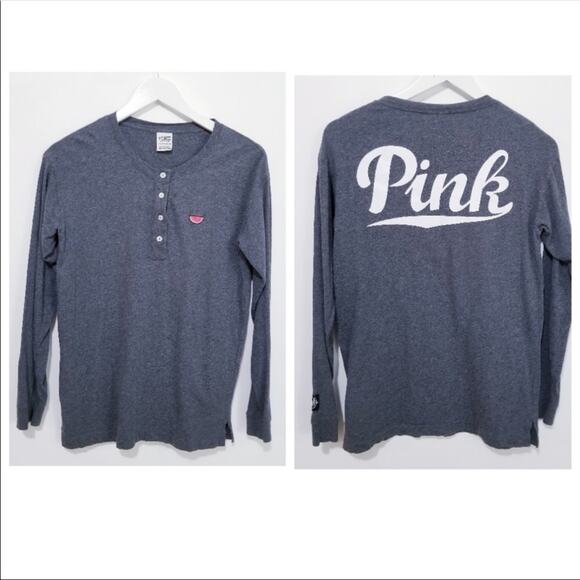 VS Pink Logo Watermelon Embroidered Long Sleeves - Picture 1 of 8